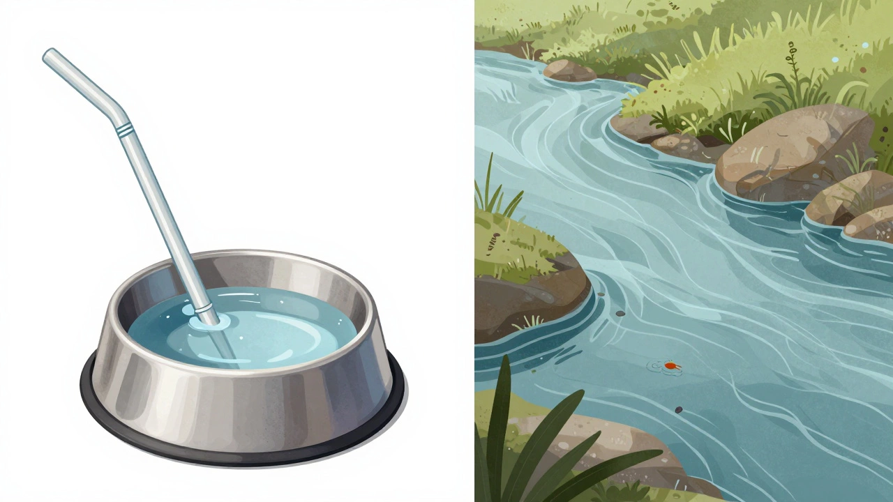 Comparison of safe filtered water versus risky wild stream