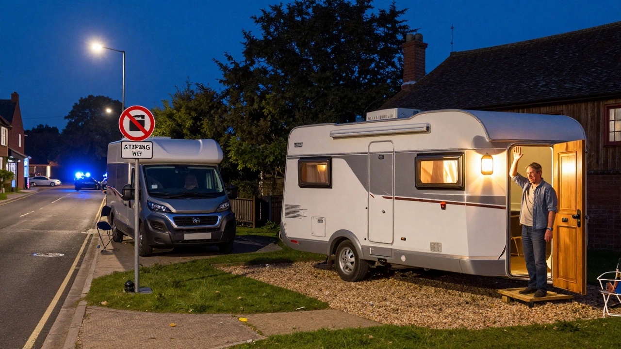 Contrast between illegal urban parking and legal farm stay