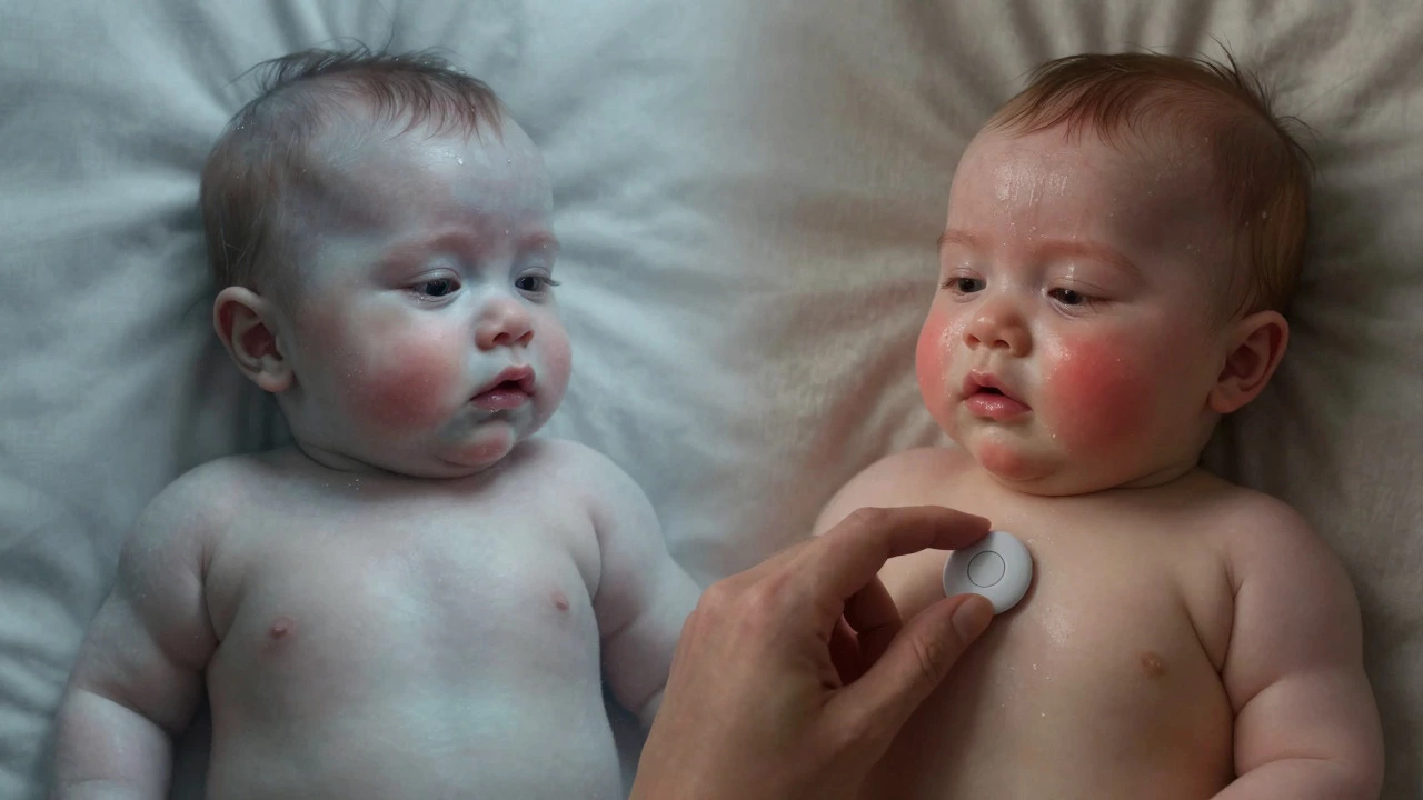 Visualizing baby hypothermia vs overheating signs