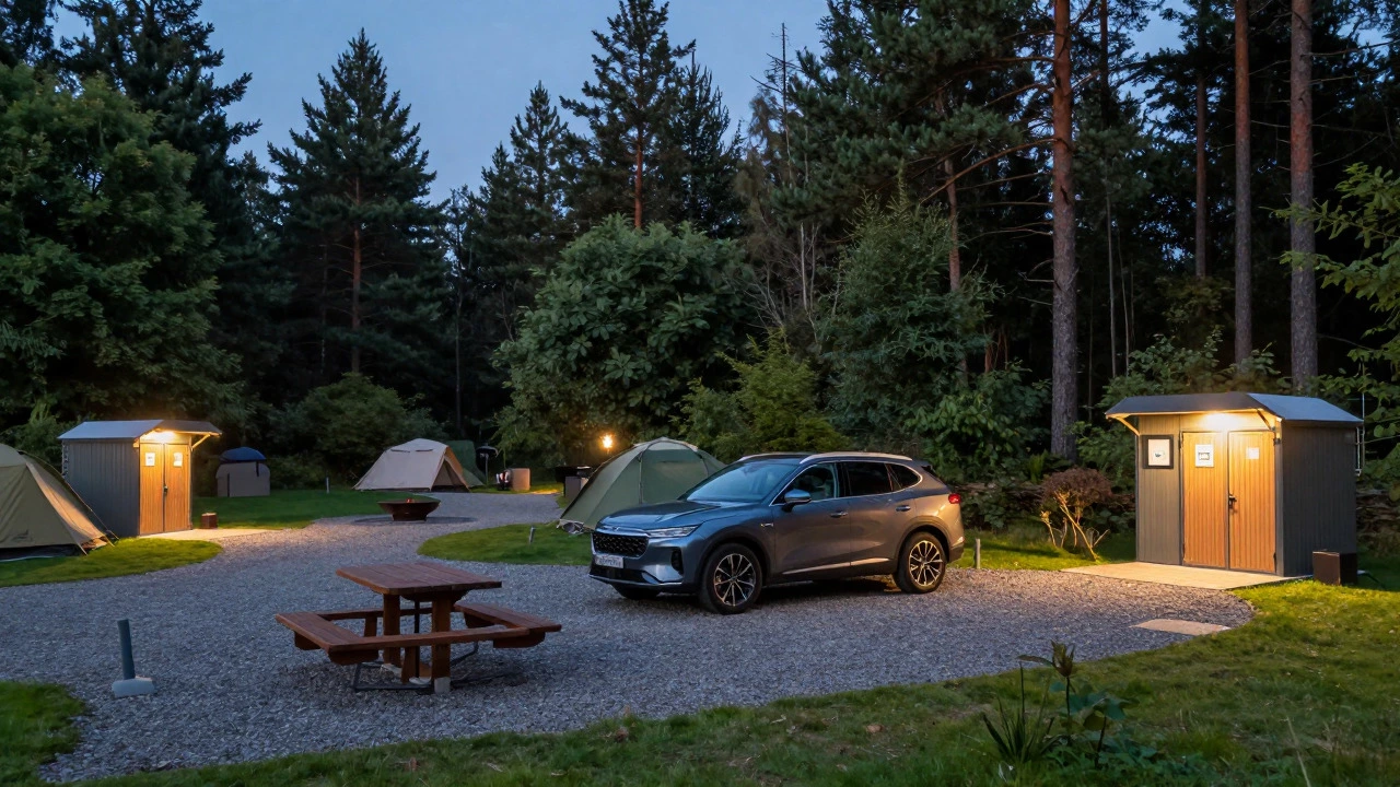 Where is the safest place to park your car overnight in forests?
